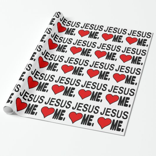Papier Cadeau Jésus m'aime des cadeaux de Jésus (Déroulé)