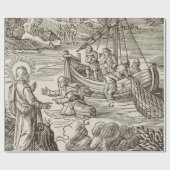 Papier Cadeau Jésus marchant sur l'eau (Plat)