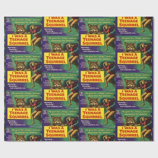Papier Cadeau J'étais un écureuil adolescent (Plat)