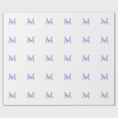Papier Cadeau jeté simple minimal ajouter nom monogramme rose ro (Plat)