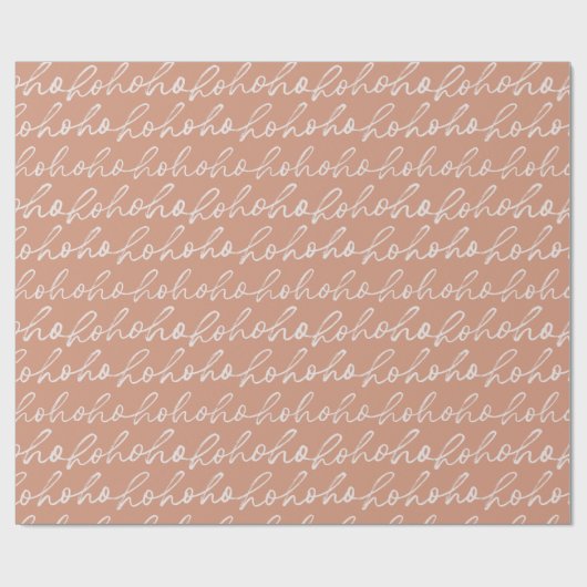 Papier Cadeau Jeu blanc Ho Ho Brown Noël (Plat)