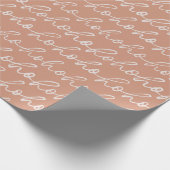 Papier Cadeau Jeu blanc Ho Ho Brown Noël (Coin)