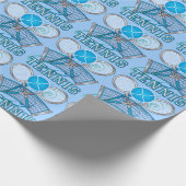 Papier Cadeau Jeu de balle de tennis bleu (Coin)