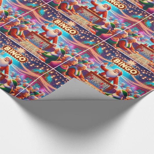 Papier Cadeau Jeu De Bingo Avec Père Noël Christmas (Coin)