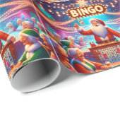 Papier Cadeau Jeu De Bingo Avec Père Noël Christmas (Coin rond)