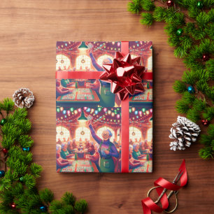 Papier Cadeau Jeu de Bingo Noël