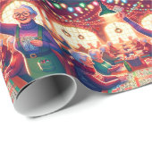 Papier Cadeau Jeu de Bingo Noël (Coin rond)