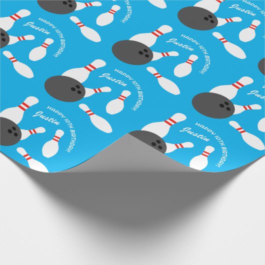 Papier Cadeau Jeu de bowling personnalisé thème de fête d'annive (Coin)