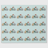 Papier Cadeau Jeu de fleurs de délice d'été de chatons (Plat)