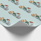 Papier Cadeau Jeu de fleurs de délice d'été de chatons (Coin)