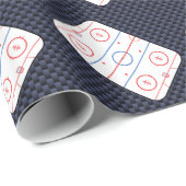 Papier Cadeau Jeu de hockey Compagnon de fibre de carbone style (Coin rond)