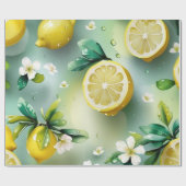 Papier Cadeau Jeu de mariée bleu citron moderne (Plat)