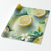 Papier Cadeau Jeu de mariée bleu citron moderne (Déroulé)