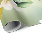 Papier Cadeau Jeu de mariée bleu citron moderne (Coin rond)