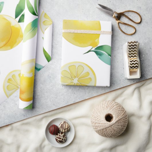 Papier Cadeau Jeu de mariée bleu citron moderne (Artisanat)