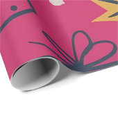 Papier Cadeau Jeu de Noël rose (Coin rond)