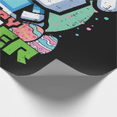 Papier Cadeau Jeu de pixels de lapin de Pâques heureux  (Coin)
