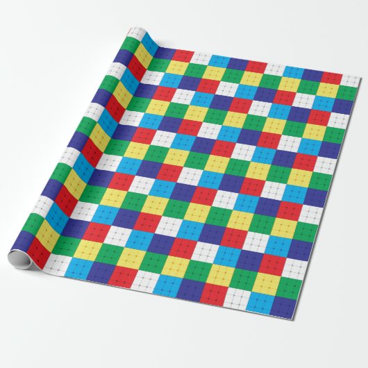 Papier Cadeau Jeu de puzzle de cube  (Déroulé)