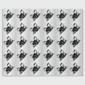 Papier Cadeau Jeu de tambour Monogramme Argent (Plat)