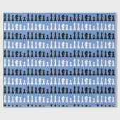 Papier Cadeau Jeu d'échecs bleu moderne Motif (Plat)