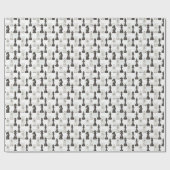 Papier Cadeau Jeu d'échecs Classique moderne noir et blanc (Plat)