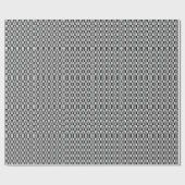 Papier Cadeau Jeu d'échecs noir et blanc Allover (Plat)
