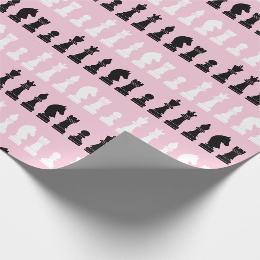 Papier Cadeau Jeu d'échecs rose moderne Motif (Coin)