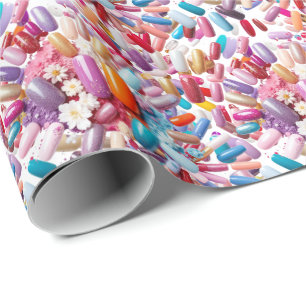 Papier Cadeau Jeu d'ongles colorés