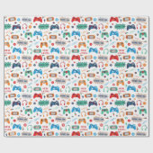 Papier Cadeau Jeu Gamer fête d'anniversaire (Plat)