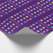 Papier Cadeau Jeu sur pixel alien joueurs violet 13e anniversair (Coin)