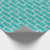 Papier Cadeau Jeu vidéo 8 bits turquoise Look Bricks Motif (Coin)