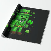 Papier Cadeau Jeu vidéo drôle de la Saint-Patrick sur le Leprech (Déroulé)