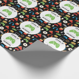Papier Cadeau Jeu vidéo Niveau haut Anniversaire de enfant Gamer
