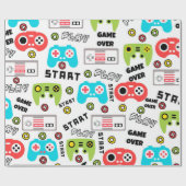 Papier Cadeau Jeu vidéo Retro (Plat)