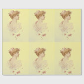 Papier Cadeau Jeune femme vintage (Plat)