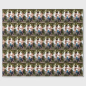 Papier Cadeau Jeune Fille Se Défendant Contre Eros Cupide (Plat)