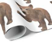 Papier Cadeau Jeune ours Brown (Coin rond)