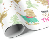 Papier Cadeau Jeune sauvage & là Or rose Dinosaur Anniversaire (Coin rond)