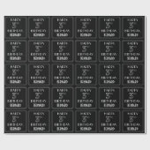 Papier Cadeau JEUX 3E ANNIVERSAIRE ; Style Art Déco avec/ Nom pe (Plat)