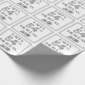 Papier Cadeau JEUX 54E ANNIVERSAIRE ; Style Art Déco ; Nom perso (Coin)