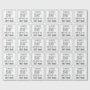 Papier Cadeau JEUX 56E ANNIVERSAIRE ; Style Art Déco ; Nom perso