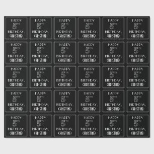 Papier Cadeau JEUX 5E ANNIVERSAIRE ; Style Art Déco avec/ Nom pe