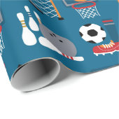 Papier Cadeau Jeux de sport (Coin rond)