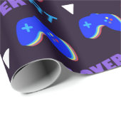 Papier Cadeau Jeux vidéo Pattern Game Lover (Coin rond)