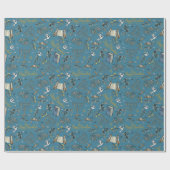 Papier Cadeau Jewish Happy Hanukkah Menorah & Olive Branches (Plat)