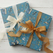 Papier Cadeau Jewish Happy Hanukkah Menorah & Olive Branches