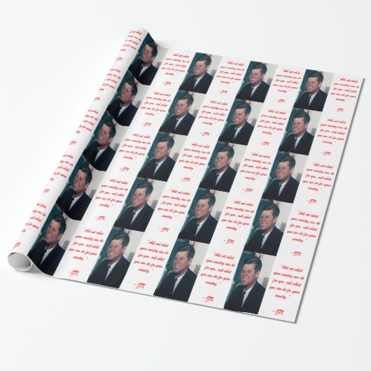 Papier Cadeau JFK & Citation de Ne Pas Demander (Déroulé)
