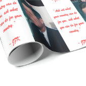 Papier Cadeau JFK & Citation de Ne Pas Demander (Coin rond)