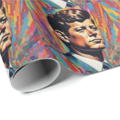 Papier Cadeau JFK John F. Kennedy Inspiration motivationnelle (Coin rond)