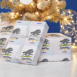 Papier Cadeau Jimothy Raton Laveur Viral Drôle Panda Ordures Fau